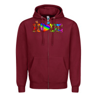 Burgundy lgbtq heart and hope Zipper Hoodie - HRA Design Shop
