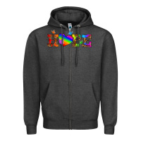 Charcoal Heather lgbtq heart and hope Zipper Hoodie - HRA Design Shop