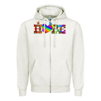 Oatmeal Heather lgbtq heart and hope Zipper Hoodie - HRA Design Shop