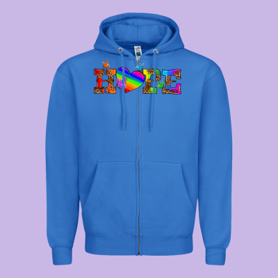 Lgbtq Heart And Hope Zipper Hoodie Designed By Hra Design Shop