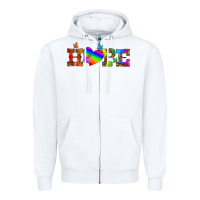 White lgbtq heart and hope Zipper Hoodie - HRA Design Shop