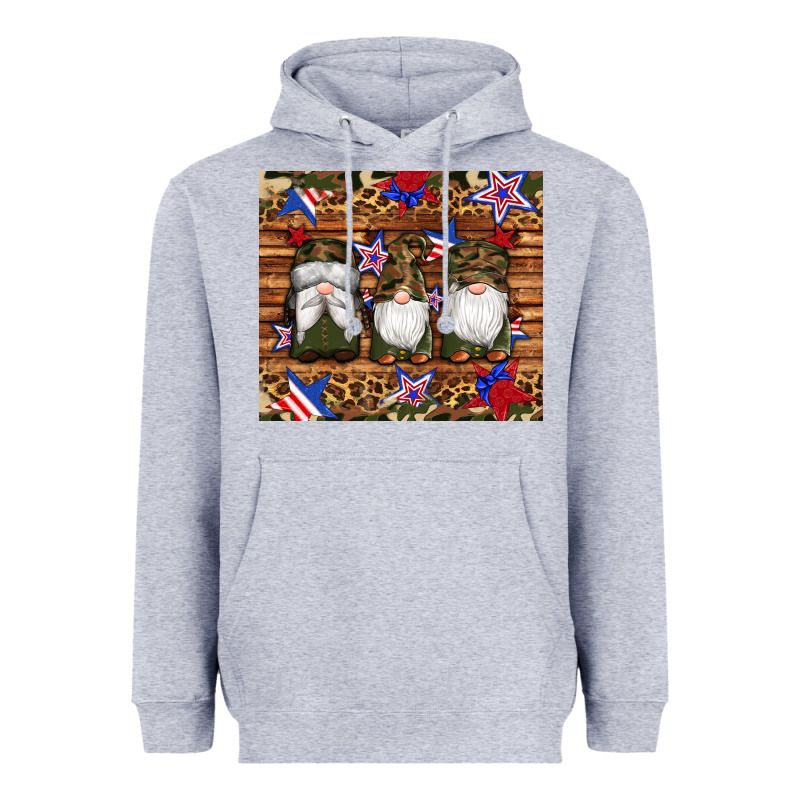 Camouflage Gnomes American Flag Star Leopard Heavyweight Hoodie by Artiststas | Teevron