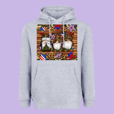 Camouflage Gnomes American Flag Star Leopard Heavyweight Hoodie Designed By Artiststas