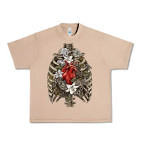 Burro Skeleton Rib Cage Heart Urban Heavy Tee - RanaPortraitStore