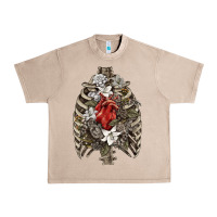 French Oak Skeleton Rib Cage Heart Urban Heavy Tee - RanaPortraitStore