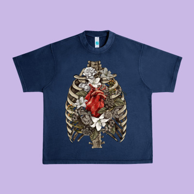 Urban Heavy Tee Skeleton Rib Cage Heart