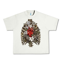 Pistachio Skeleton Rib Cage Heart Urban Heavy Tee - RanaPortraitStore
