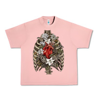 Salmon Skeleton Rib Cage Heart Urban Heavy Tee - RanaPortraitStore