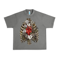 Tornado Skeleton Rib Cage Heart Urban Heavy Tee - RanaPortraitStore