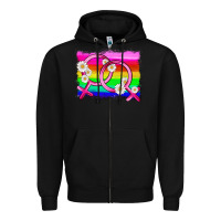 Black lgbtq gender lesbian symbol Zipper Hoodie - HRA Design Shop