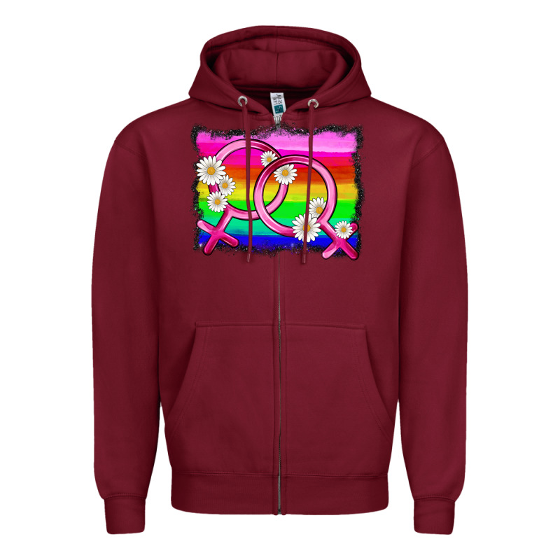 Lgbtq Gender Lesbian Symbol Zipper Hoodie by HRA Design Shop | Teevron