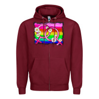 Burgundy lgbtq gender lesbian symbol Zipper Hoodie - HRA Design Shop