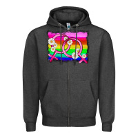 Charcoal Heather lgbtq gender lesbian symbol Zipper Hoodie - HRA Design Shop