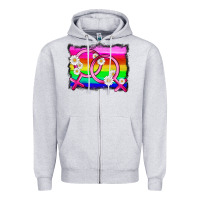 Heather Grey lgbtq gender lesbian symbol Zipper Hoodie - HRA Design Shop