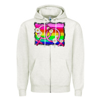 Oatmeal Heather lgbtq gender lesbian symbol Zipper Hoodie - HRA Design Shop