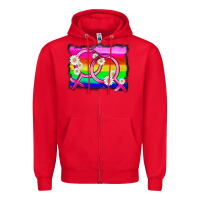 Red lgbtq gender lesbian symbol Zipper Hoodie - HRA Design Shop