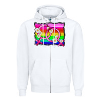 White lgbtq gender lesbian symbol Zipper Hoodie - HRA Design Shop
