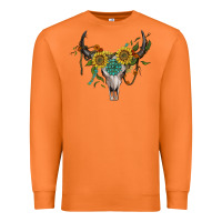 Carrot boho bullskull with sunflower and gemstone Premium Sweatshirt - Artiststas