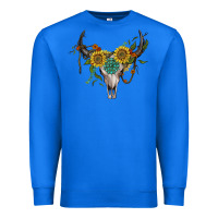 True Royal boho bullskull with sunflower and gemstone Premium Sweatshirt - Artiststas