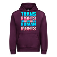 Mauve Wine Trans Rights Are Human Rights Urban Hoodie - BundleAndBundleShop