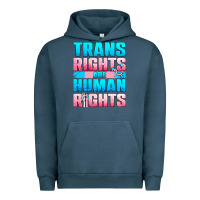 Pigment Midnight Navy Trans Rights Are Human Rights Urban Hoodie - BundleAndBundleShop