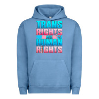 Pigment Pebble Blue Trans Rights Are Human Rights Urban Hoodie - BundleAndBundleShop