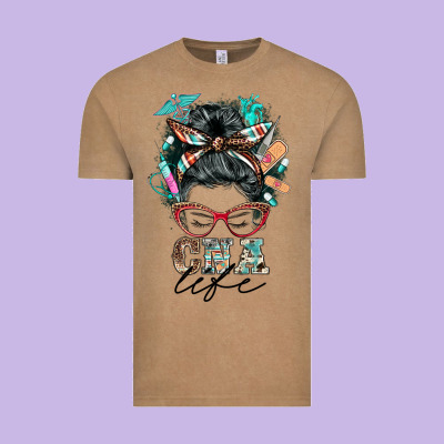Nurse Cna Life Messy Bun Vintage Tee Designed By Barkaloodesign