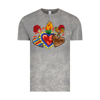 Cloud Rock Sacred heart with leopard and serape heart Vintage Tee - RanaPortraitStore