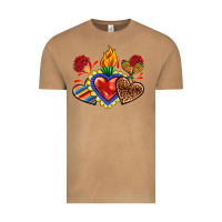 Vintage Camel Sacred heart with leopard and serape heart Vintage Tee - RanaPortraitStore