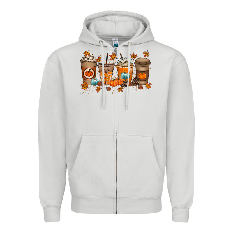 Fall Coffee Drink Zipper Hoodie by RacoonDesign | Teevron