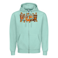 Seafoam Fall Coffee Drink Zipper Hoodie - RacoonDesign