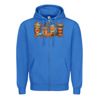 True Royal Fall Coffee Drink Zipper Hoodie - RacoonDesign