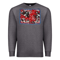 Charcoal Heather bandana cowhide denim background Premium Sweatshirt - AdoDesignShop