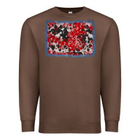 Chestnut bandana cowhide denim background Premium Sweatshirt - AdoDesignShop