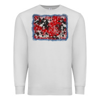 Dove Grey bandana cowhide denim background Premium Sweatshirt - AdoDesignShop