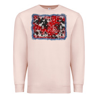 Pale Pink bandana cowhide denim background Premium Sweatshirt - AdoDesignShop