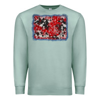 Seafoam bandana cowhide denim background Premium Sweatshirt - AdoDesignShop
