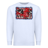 White bandana cowhide denim background Premium Sweatshirt - AdoDesignShop