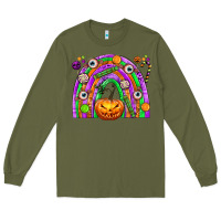 Army Green Halloween Rainbow Long Sleeve Tee - texasbilliewilder
