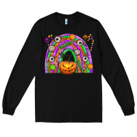 Black Halloween Rainbow Long Sleeve Tee - texasbilliewilder