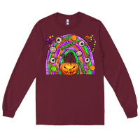 Burgundy Halloween Rainbow Long Sleeve Tee - texasbilliewilder