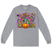 Heather Grey Halloween Rainbow Long Sleeve Tee - texasbilliewilder