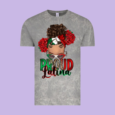 Vintage Tee Proud Latina messy bun