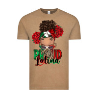 Vintage Coffee Proud Latina messy bun Vintage Tee - RanaPortraitStore