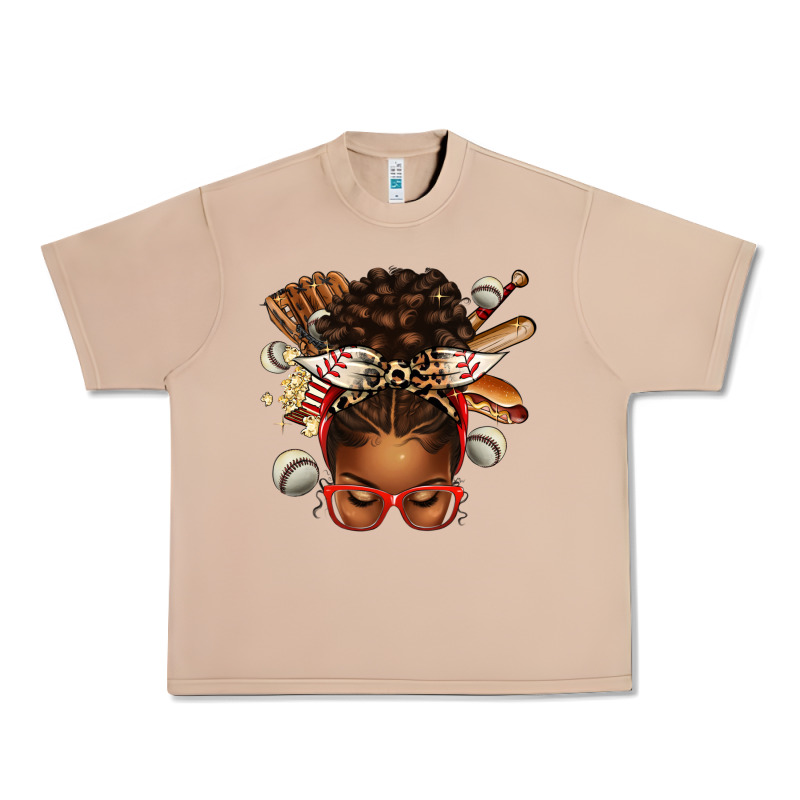 Baseball Afro Messy Bun Urban Heavy Tee by texasbilliewilder | Teevron