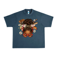 Midnight Navy baseball afro messy bun Urban Heavy Tee - texasbilliewilder