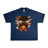 Navy baseball afro messy bun Urban Heavy Tee - texasbilliewilder
