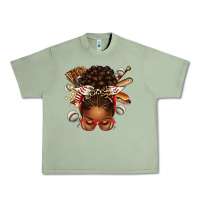 Oil Green baseball afro messy bun Urban Heavy Tee - texasbilliewilder