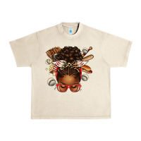 Sandshell baseball afro messy bun Urban Heavy Tee - texasbilliewilder