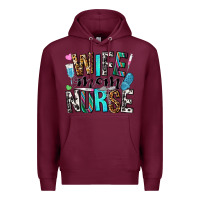 Burgundy wife mom nurse Premium Hoodie - NancyCooperArtShop